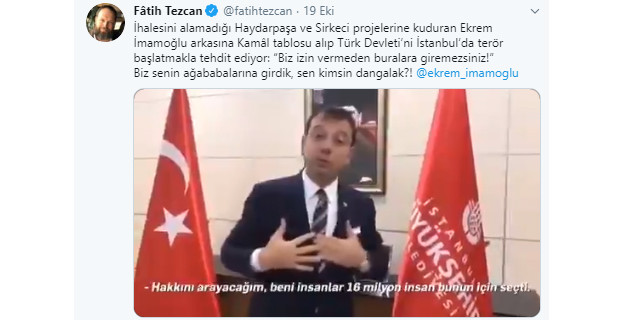 İktidar soytarısı Tezcan'dan, Atatürk ve Ekrem İmamoğlu’na hakaret! - Resim : 1