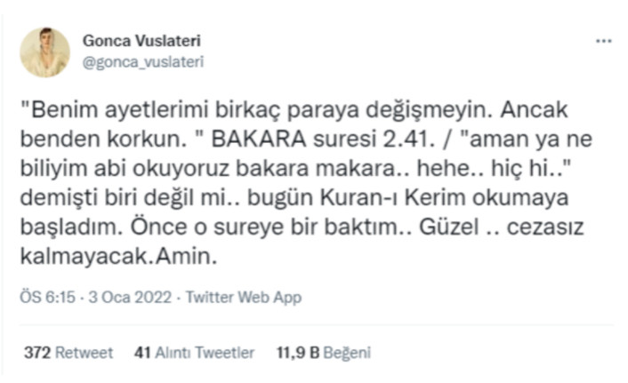 Gonca Vuslateri'den Egemen Bağış göndermesi - Resim : 1