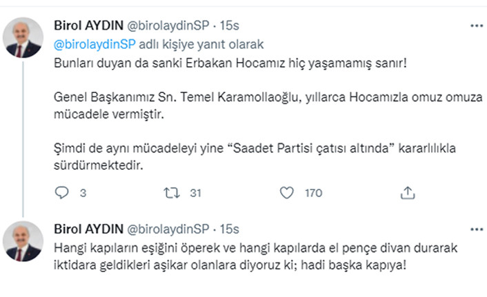 Saadet Partisi'nden AKP'li Hamza Dağ'ın Erbakan'a ilişkin sözlerine yanıt: Başka kapıya! - Resim : 2