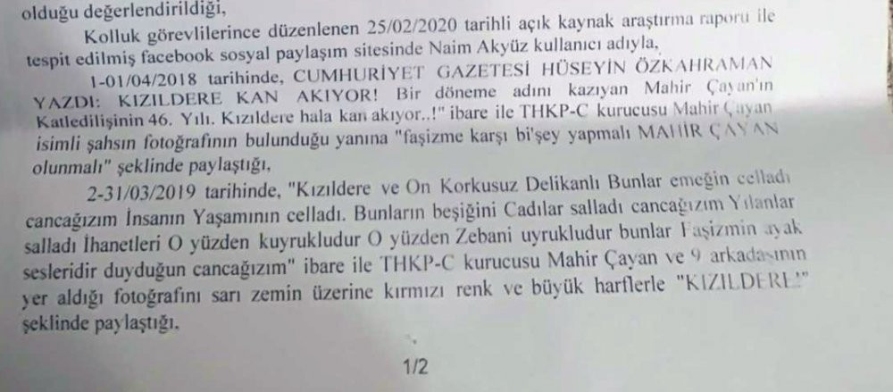 Mahir Çayan fotoğrafı paylaşan vatandaşa dava açıldı - Resim : 1