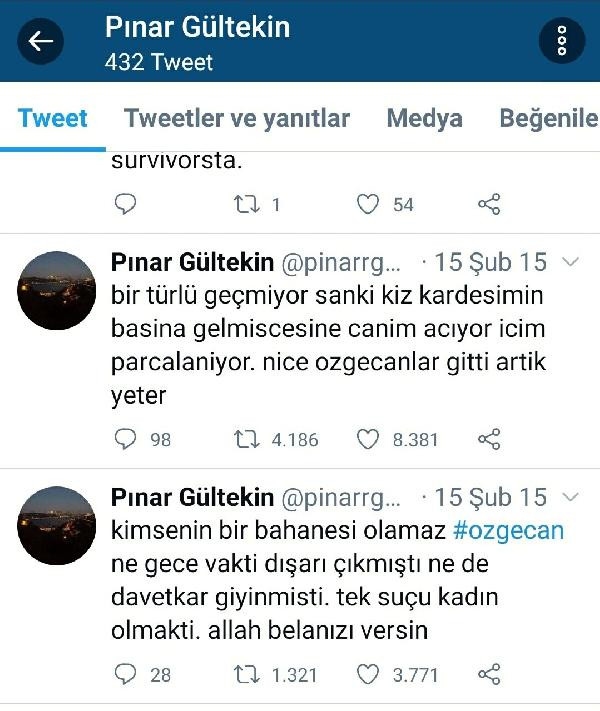 Pınar Gültekin'in Özgecan için yaptığı paylaşımlar ortaya çıktı - Resim : 1