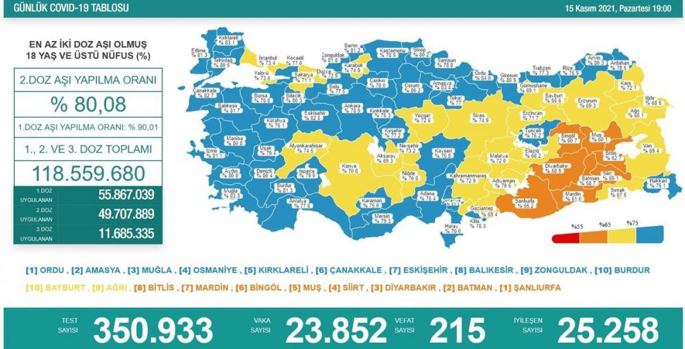 Günlük koronavirüs vaka tablosu açıklandı - Resim : 2