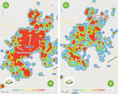 Batman'ın koronavir&uuml;s haritasının neredeyse tamamı bir ayda kırmızıya d&ouml;nd&uuml; - Resim : 1