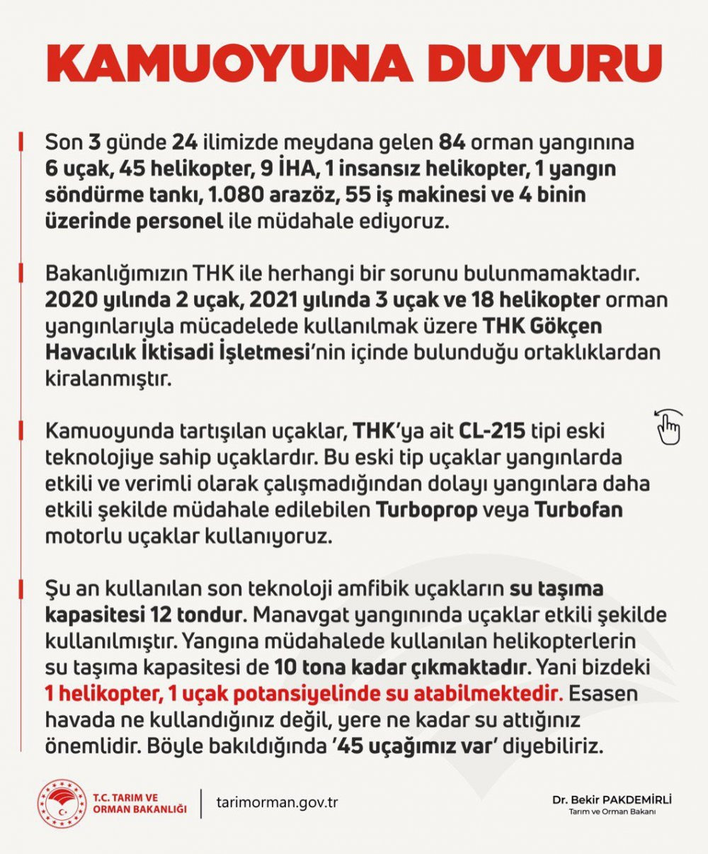 Tarım ve Orman Bakanlığından uçak açıklaması: Havada ne kullandığınız değil, yere ne kadar su attığınız önemlidir - Resim : 1