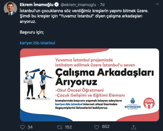 İmamoğlu: Çalışma arkadaşları arıyoruz - Resim : 1