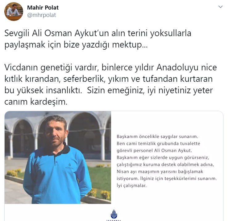 İBB çalışanından alkışlanacak hareket! Maaşını yoksullarla paylaşacak - Resim : 1