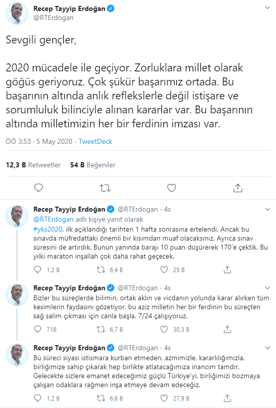 Erdoğan sabaha karşı 04.00'te tweet attı - Resim : 1