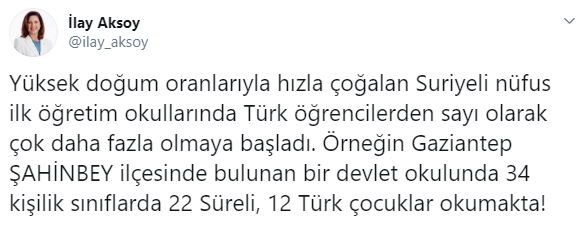 İYİ Partili Aksoy'dan Suriyelilerle ilgili önemli veri  - Resim : 1