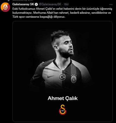 Spor camiası yasa boğuldu! Ahmet Çalık için taziye mesajı paylaştılar - Resim : 1