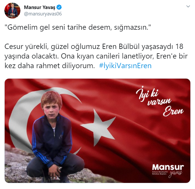 Ekrem İmamoğlu ve Mansur Yavaş, Eren Bülbül'ü unutmadı - Resim : 1