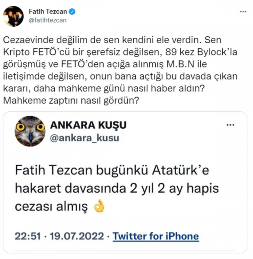 Atatürk düşmanlığıyla tanınan Fatih Tezcan'a 'Atatürk'e hakaret' suçundan hapis cezası - Resim : 1