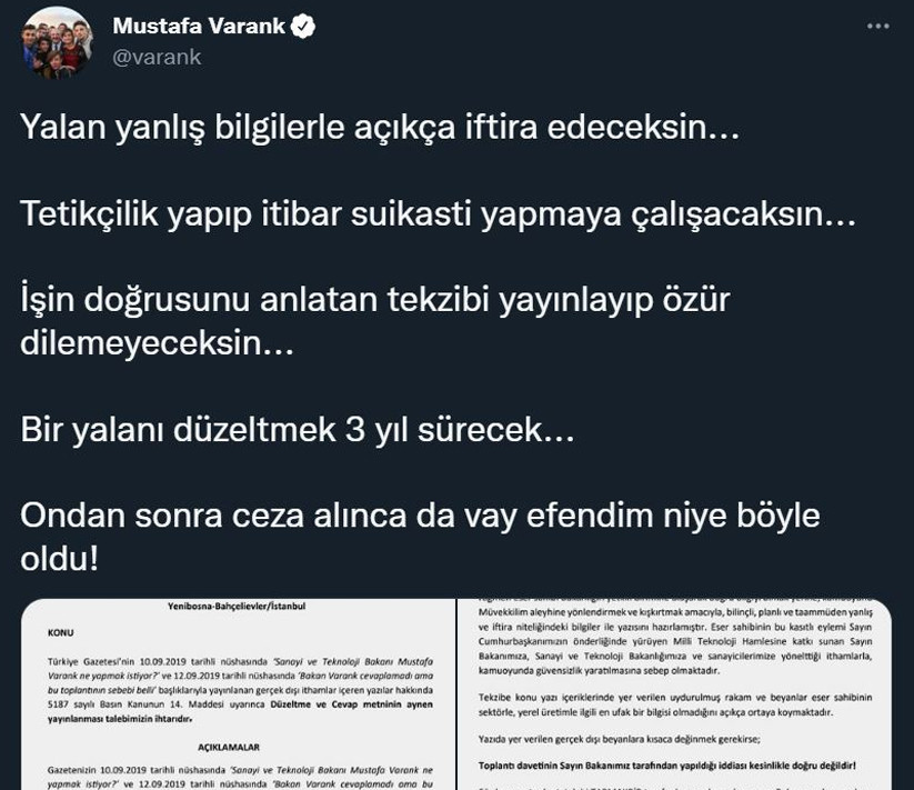 Bakan Varank'tan yandaş isme sert tepki - Resim : 1