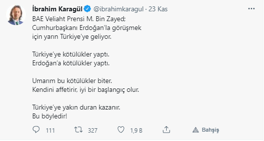 Arşiv unutmadı: İktidar yanlısı ismin BAE çarkını yüzüne vurdu - Resim : 1