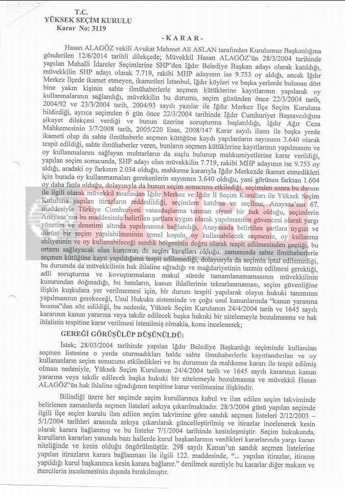 Büyükçekmece'ye emsal niteliğinde Sadi Güven imzalı 2004 Iğdır kararı - Resim : 1