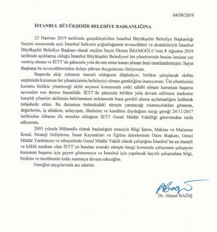 İETT Genel Müdürü Ahmet Bağış istifa etti - Resim : 1