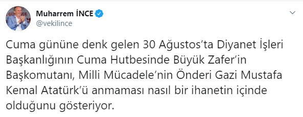 Muharrem İnce'den Diyanet'e sert tepki: İhanet içindeler - Resim : 1