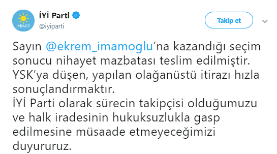 İYİ Parti: Milli iradenin gasp edilmesine müsade etmeyiz - Resim : 1