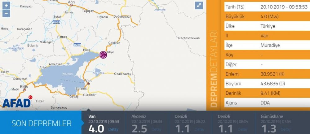 Van’da 4.0 büyüklüğünde deprem - Resim : 1