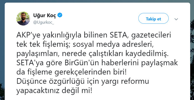 SETA, gazetecileri fişledi: 'Andıç' tepkisi - Resim : 1