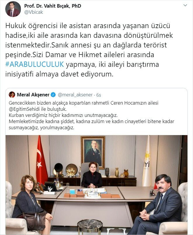 Ceren Damar'ın katilinin avukatından Meral Akşener'e 'arabuluculuk' teklifi - Resim : 1