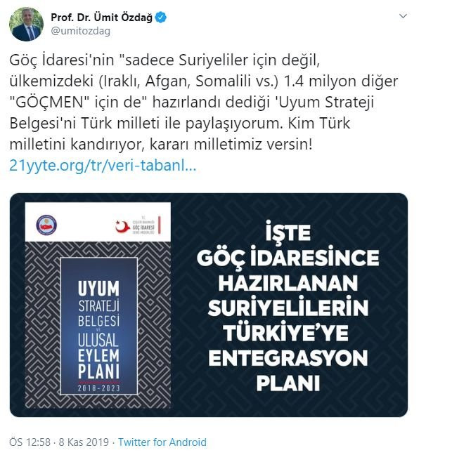 Ümit Özdağ, Göç İdaresi'nin "yok" dediği planı açıkladı  - Resim : 1