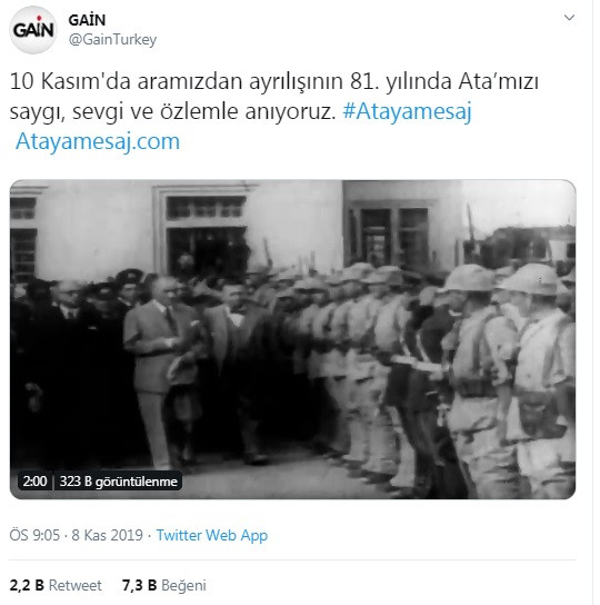 '10 Kasım'da Atatürk'e mesaj' paylaşımı! - Resim : 1