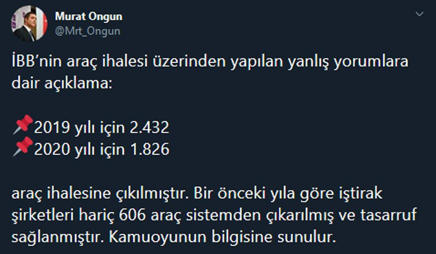 İBB’den araç ihalesiyle ilgili bilgilendirme! - Resim : 1