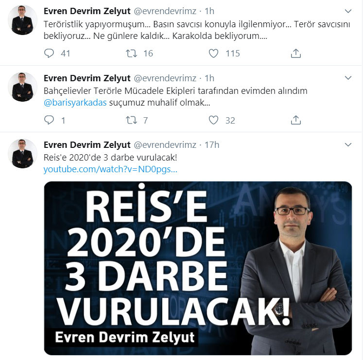 “Erdoğan’a 3 darbe vurulacak” diyen Aydınlık yazarına gözaltı - Resim : 1