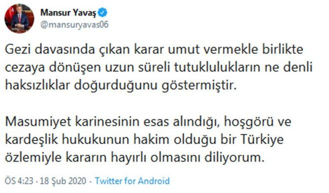 Mansur Yavaş’tan ‘Gezi Parkı Davası’ açıklaması! - Resim : 1