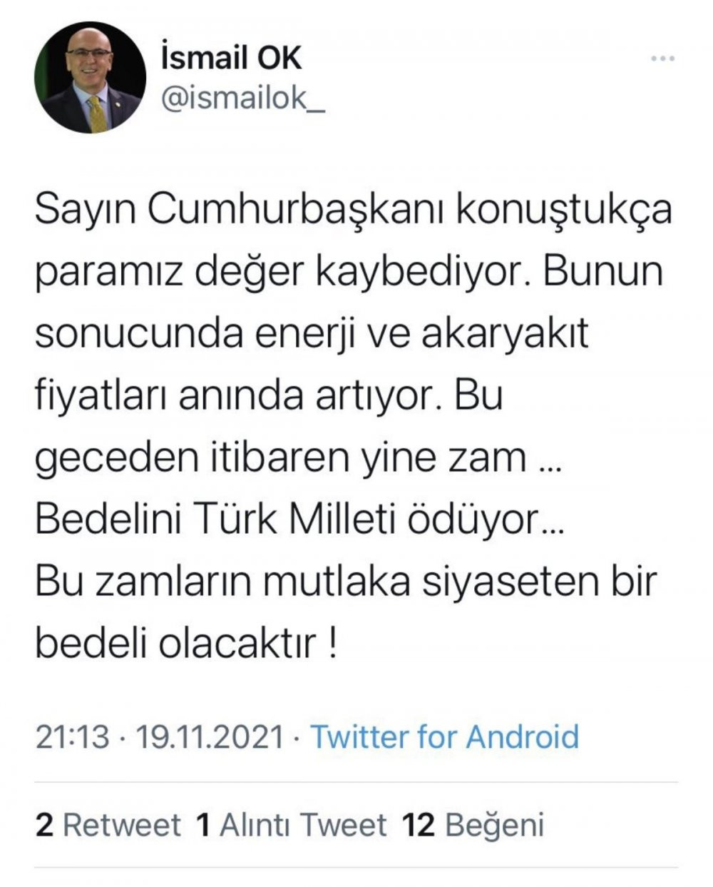 AKP'ye katılan İsmail Ok paylaşımlarını silince gündem oldu! - Resim : 1