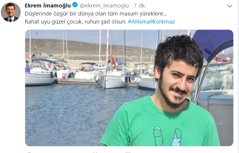 İmamoğlu'ndan Ali İsmail Korkmaz paylaşımı - Resim : 1