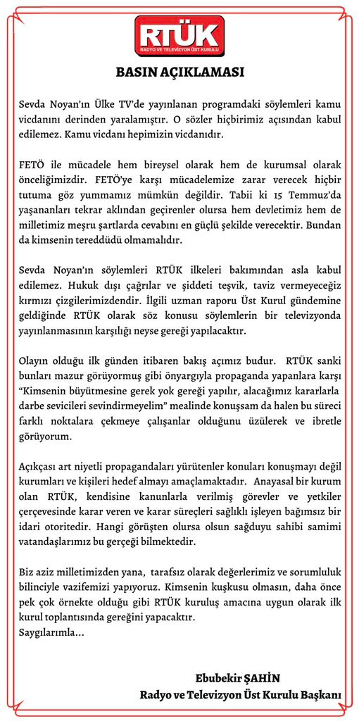 RTÜK Başkanı'ndan geri adım: Gereği yapılacak - Resim : 1