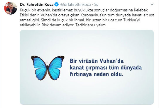 Koca'dan gece yarısı 'kelebek etkisi' uyarısı - Resim : 1