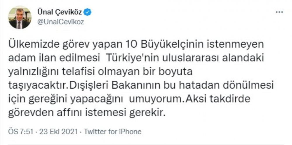 Erdoğan'ın 'istenmeyen kişi' talimatına emekli büyükelçiden çok konuşulacak tepki - Resim : 1