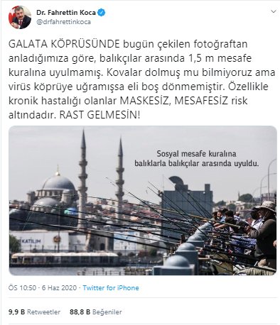 Fahrettin Koca'dan balıkçılara sosyal mesafe tepkisi - Resim : 1