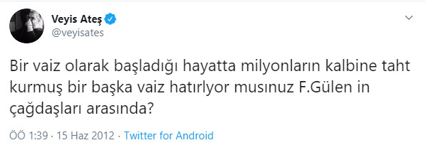 'HDP'yi Habertürk'e davet etmiyoruz' diyen Veyis Ateş'in  'Öcalan' ve Fethullah paylaşımları ortaya çıktı - Resim : 2