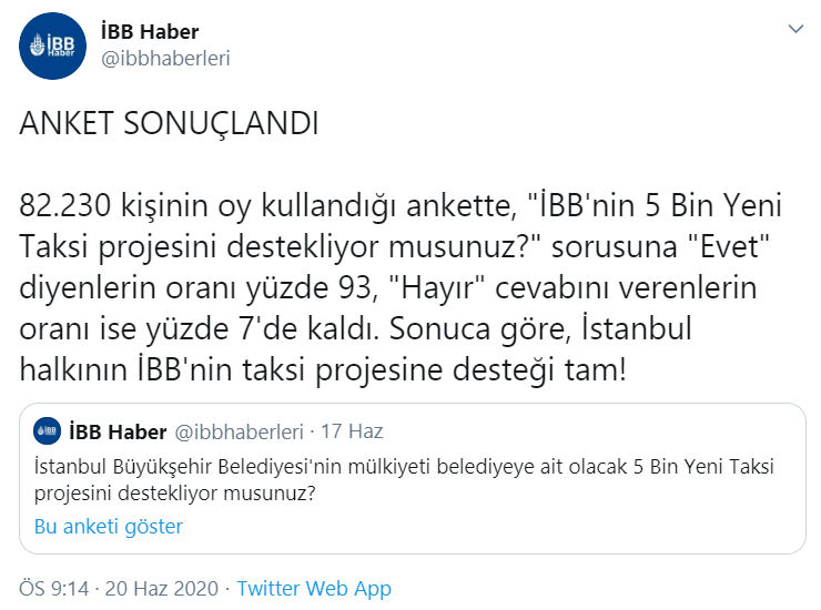 İBB'nin '5 Bin Yeni Taksi projesini destekliyor musunuz?' anketi sonuçlandı - Resim : 2