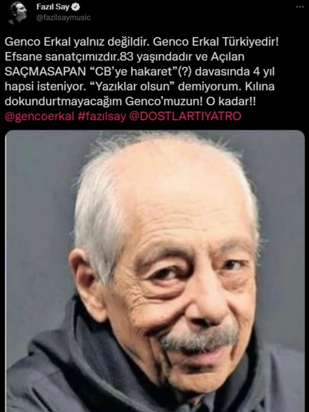 Fazıl Say'dan Genco Erkal'a destek: Korkaklar! - Resim : 1