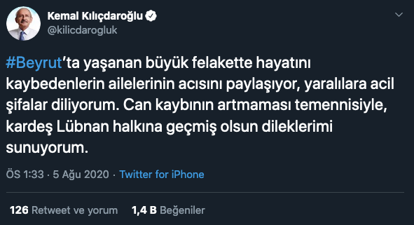 Kılıçdaroğlu'ndan Lübnan'a 'geçmiş olsun' mesajı - Resim : 1