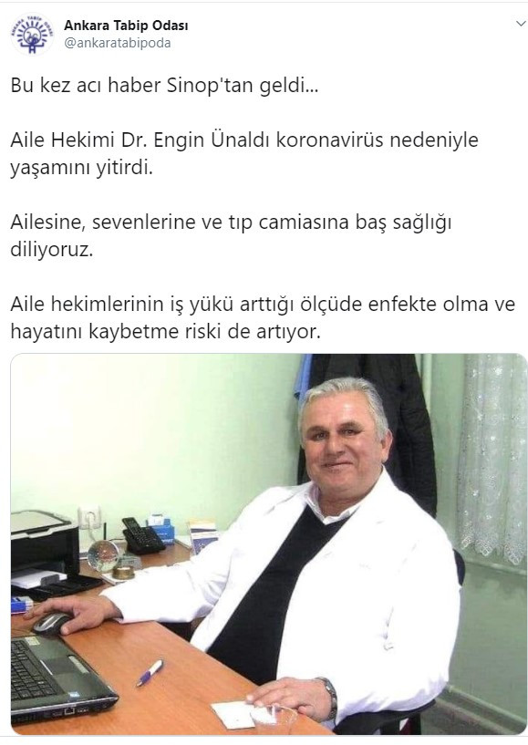 66 yaşındaki aile hekimi koronavirüs nedeniyle hayatını kaybetti - Resim : 1