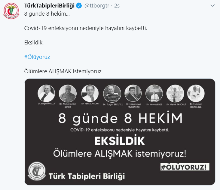 8 günde 8 hekim yaşamını yitirdi - Resim : 1