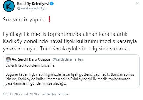 Kadıköy Belediyesinden havai fişek yasağı - Resim : 1