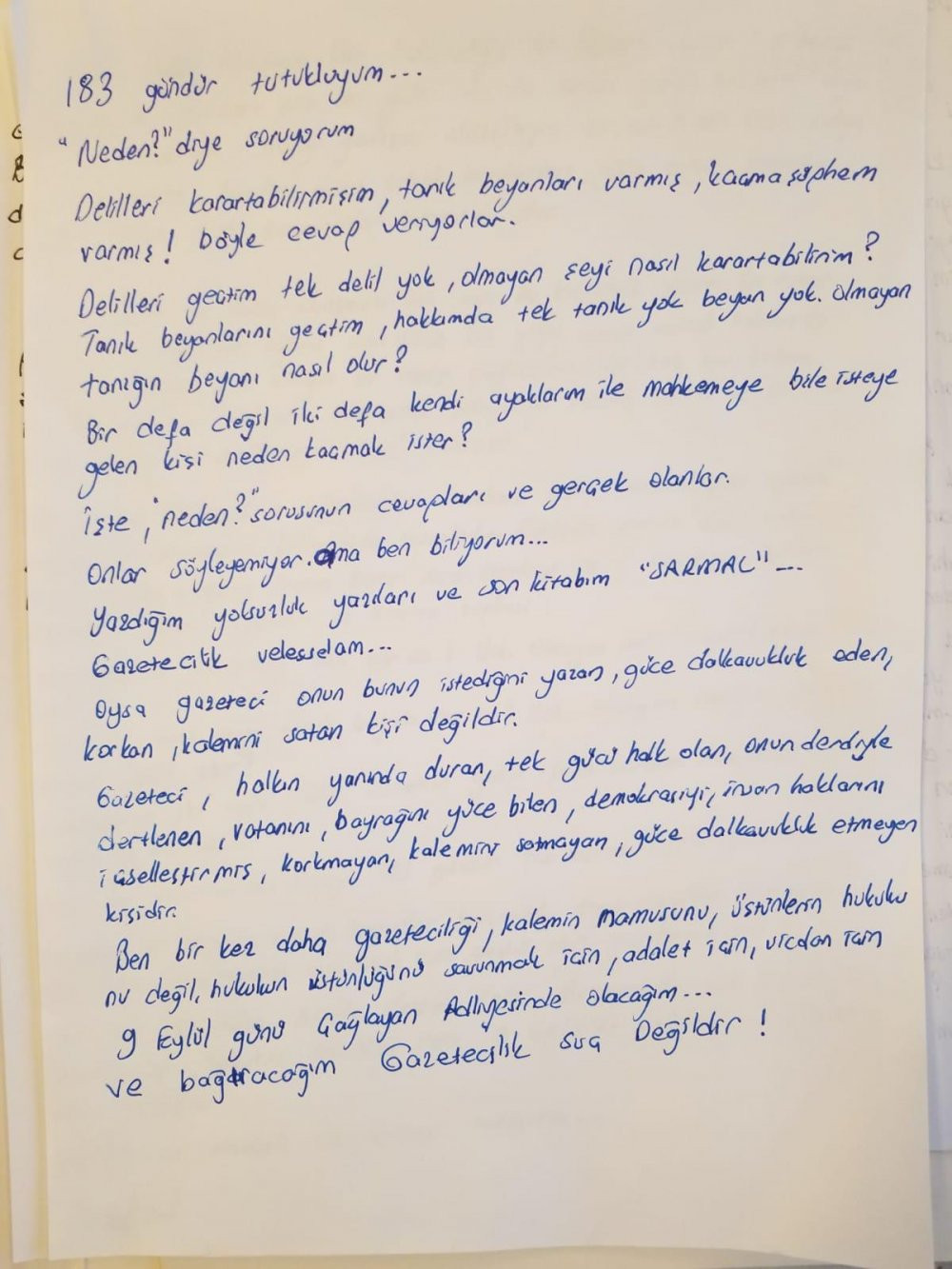 Murat Ağırel'den mektup var: 180 gündür tutukluyum... - Resim : 1