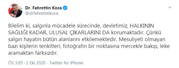 Fahrettin Koca'dan vaka sayılarının itirafı hakkında açıklama - Resim : 1