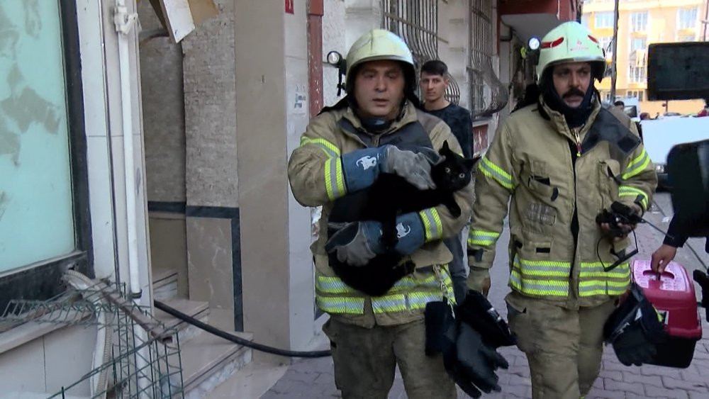 Kedisi yangında mahsur kaldı, genç kız gözyaşlarını tutamadı - Resim : 1