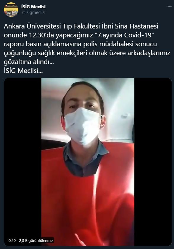 Ankara'da sağlıkçıların basın açıklamasına polis müdahalesi - Resim : 1