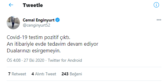 Cemal Enginyurt koronavirüse yakalandı - Resim : 1