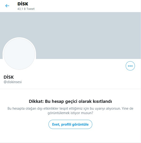 DİSK'in Twitter hesabına kısıtlama getirildi - Resim : 1