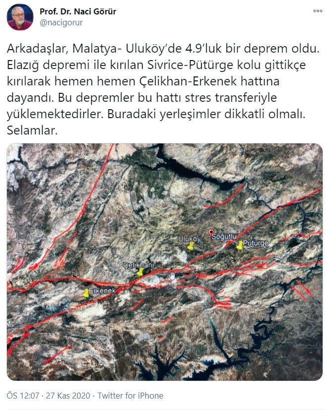 Malatya depreminin ardından Naci Görür'den uyarı - Resim : 1