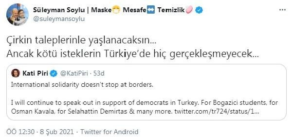 S&uuml;leyman Soylu: &Ccedil;irkin taleplerinle yaşlanacaksın - Resim : 1